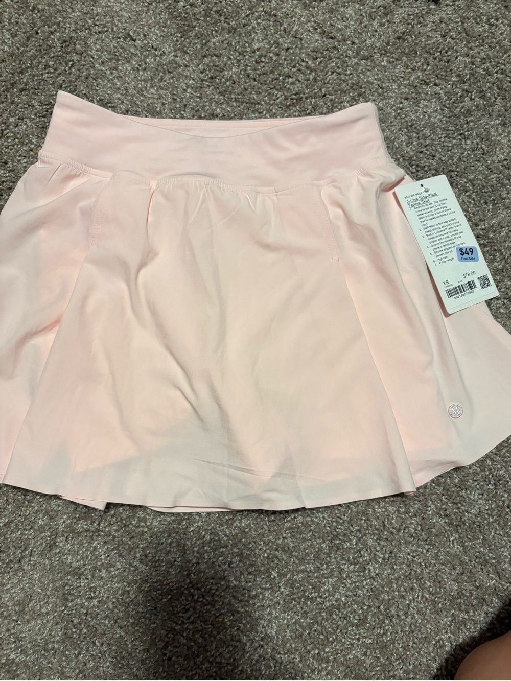 Lululemon a-line side pleated tennis skirt